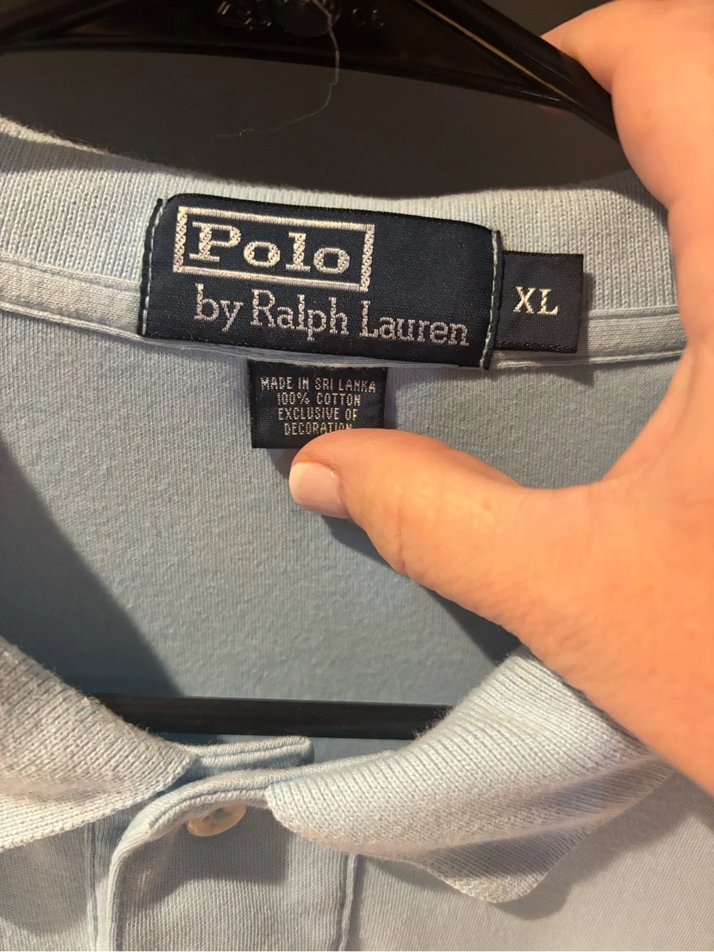 Ralph Lauren Men's Polo Shirt in Light Blue with Orange Pony